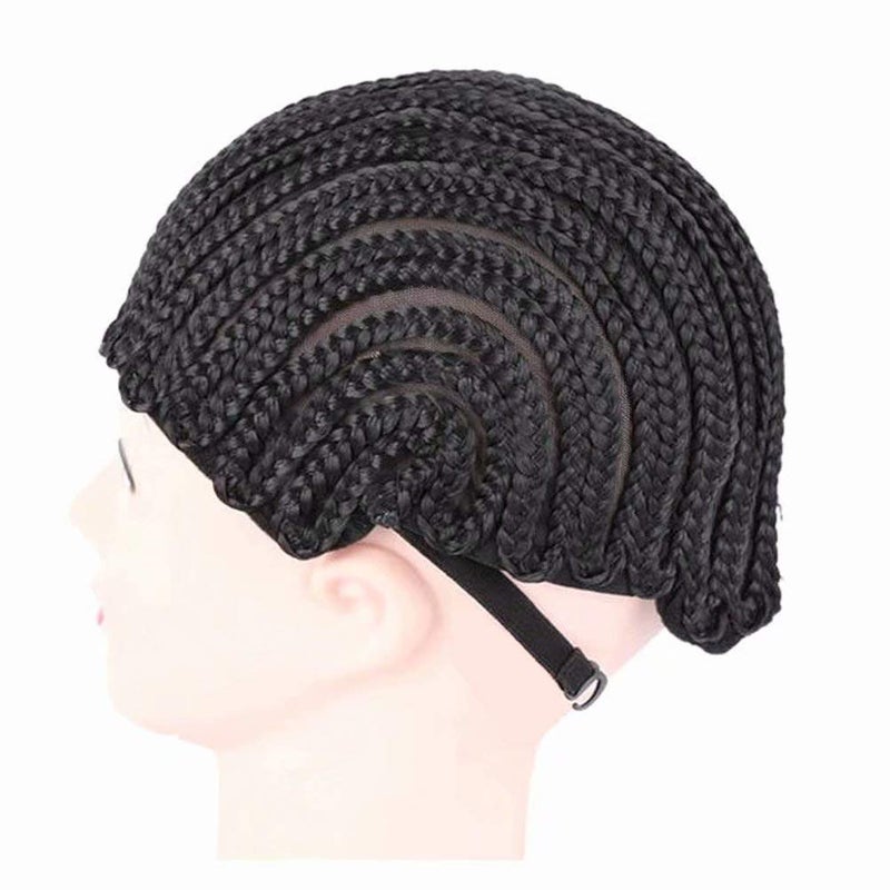 FEEL ME Adjustable Crochet Cornrow Wig Cap Synthetic Braided Cap with Adjustable Straps Breathable Crochet Caps with Combs for Braiding Hair Sew in Hair Weave Braided Wig Cap for Women - Image 5